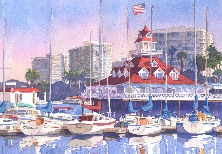 Boat Painting - Coronado Shores by Mary Helmreich