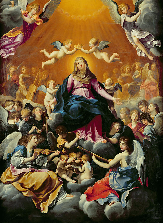 Coronation Of The Virgin Oil On Canvas Photograph by Guido Reni
