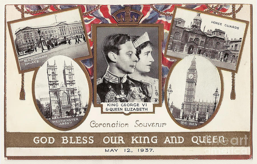 Coronation Souvenir - Old Postcard Photograph by Kaye Menner