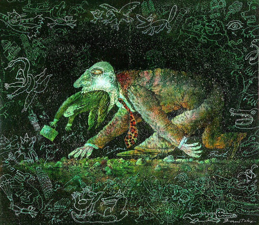 Corporate Predator Painting by Leon Zernitsky