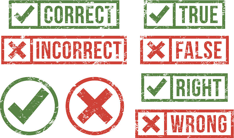 Correct, incorrect rubber stamps Drawing by VladSt