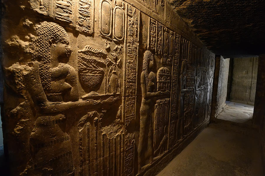 corridor of the ancient Egyptian temple of Dendera Photograph by anakondaN