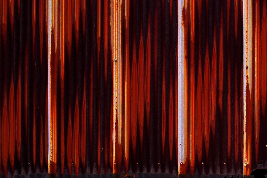 Corrugated Patterns in Orange and Black Photograph by Greg Kluempers