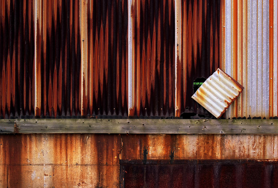 Corrugated Steel Mill Wall Alton Il Photograph by Greg Kluempers