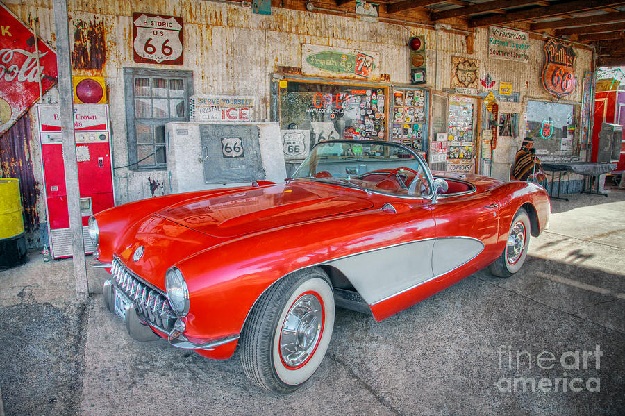 Corvette at Hackberry General Store Photograph by Marianne Jensen