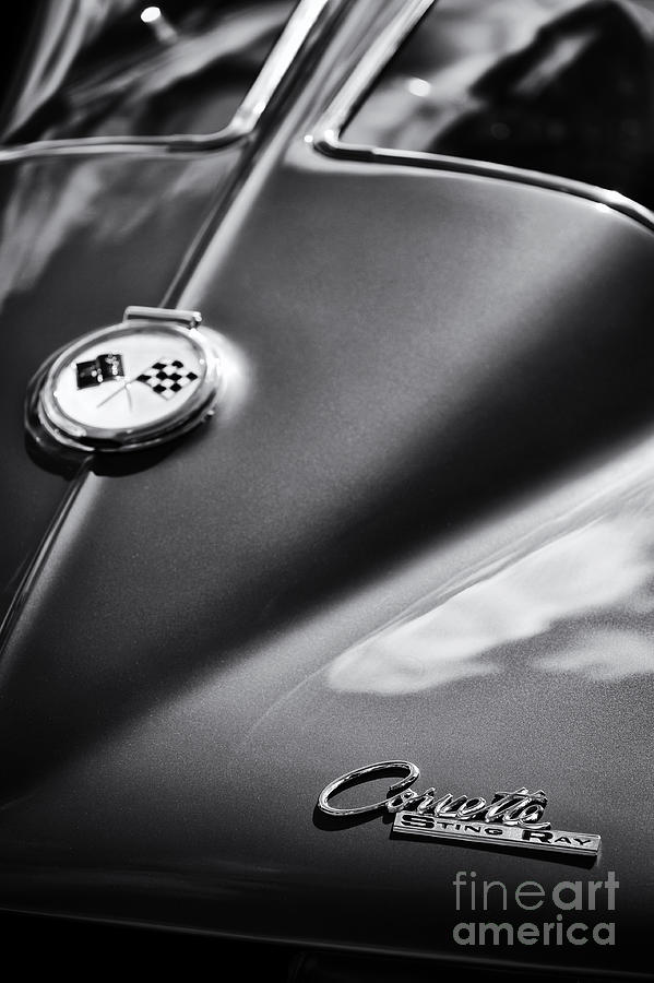Car Photograph - Corvette Sting Ray Monochrome by Tim Gainey