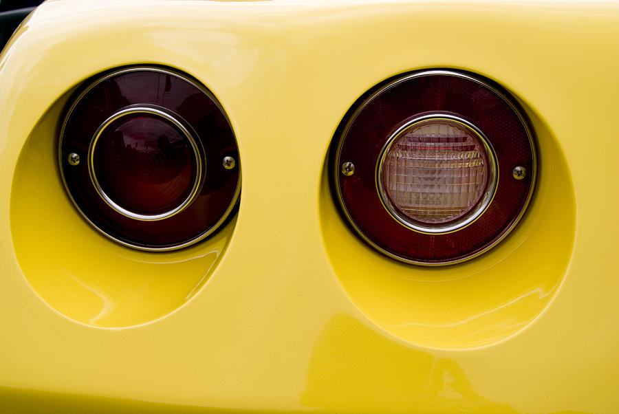 Car Photograph - Corvette Tail Lights by Heather Provan