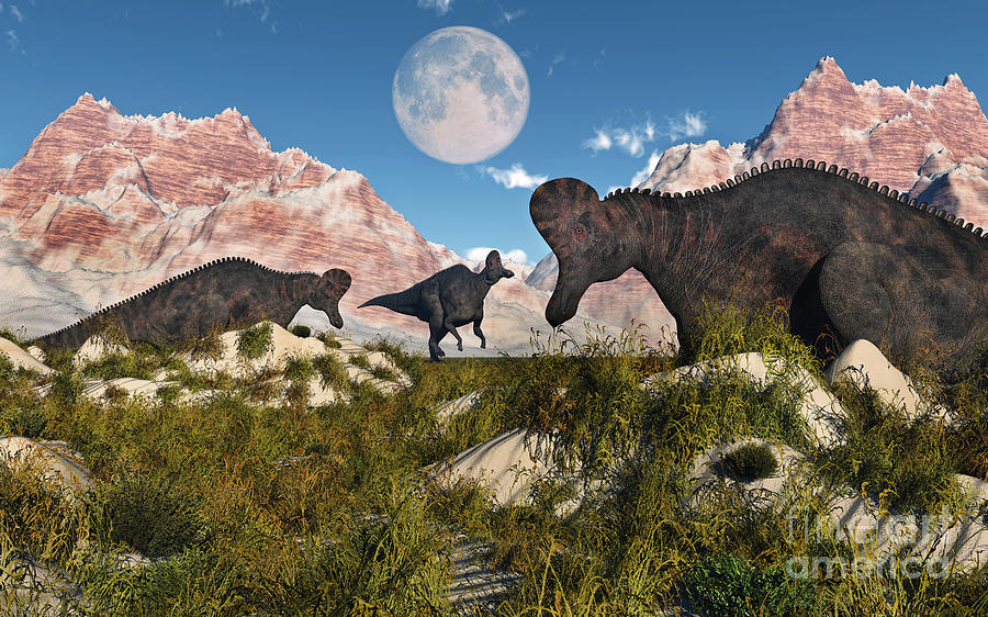 Wildlife Digital Art - Corythosaurus Nesting Ground Set by Mark Stevenson