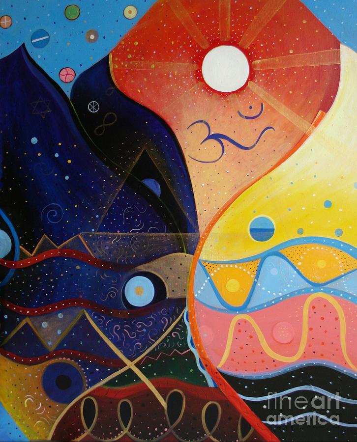 Cosmic Carnival VIII aka Sacred and Profane Painting by Helena Tiainen
