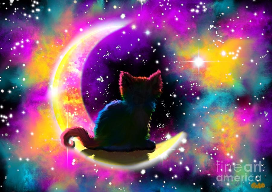 Animal Digital Art - Cosmic Cat by Nick Gustafson