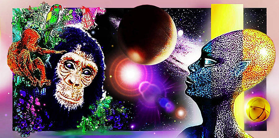 Cosmic Connected Citizens  Digital Art by Hartmut Jager