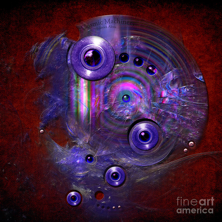 Cosmic machinery disc Digital Art by Alexa Szlavics