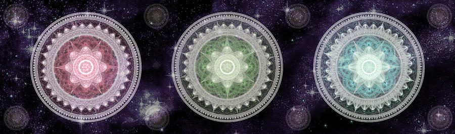Space Digital Art - Cosmic Medallians RGB 2 by Shawn Dall