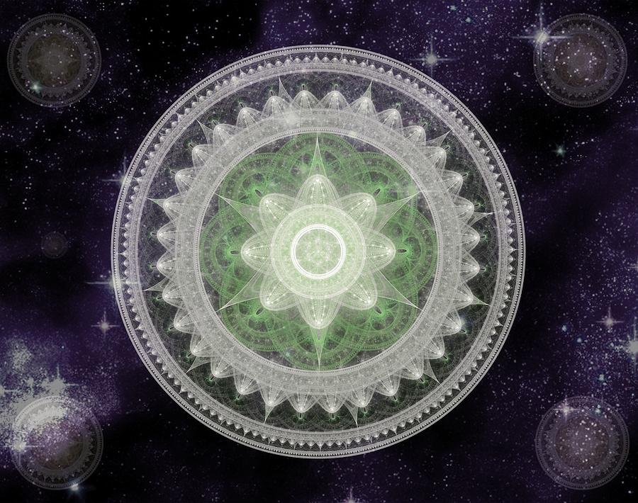 Cosmic Medallions Earth Digital Art by Shawn Dall