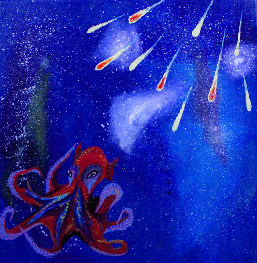 Cosmic Octopus Painting by Andy Lawless