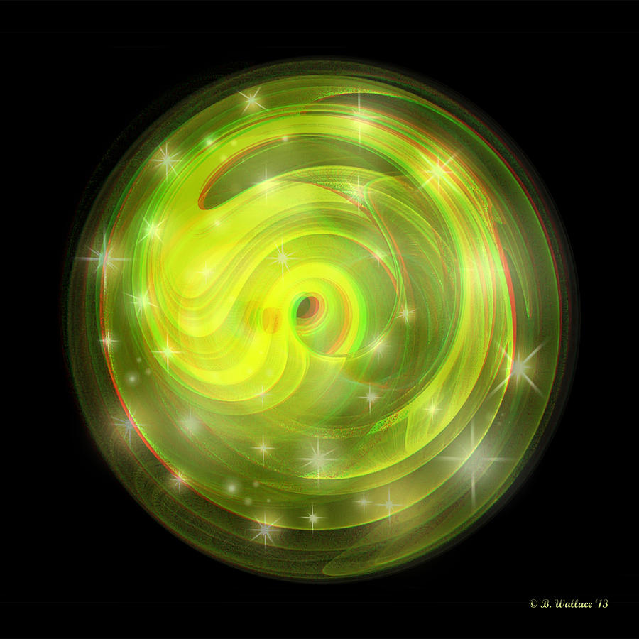Fantasy Digital Art - Cosmic Swirl - Use Red-Cyan filtered 3D glasses by Brian Wallace
