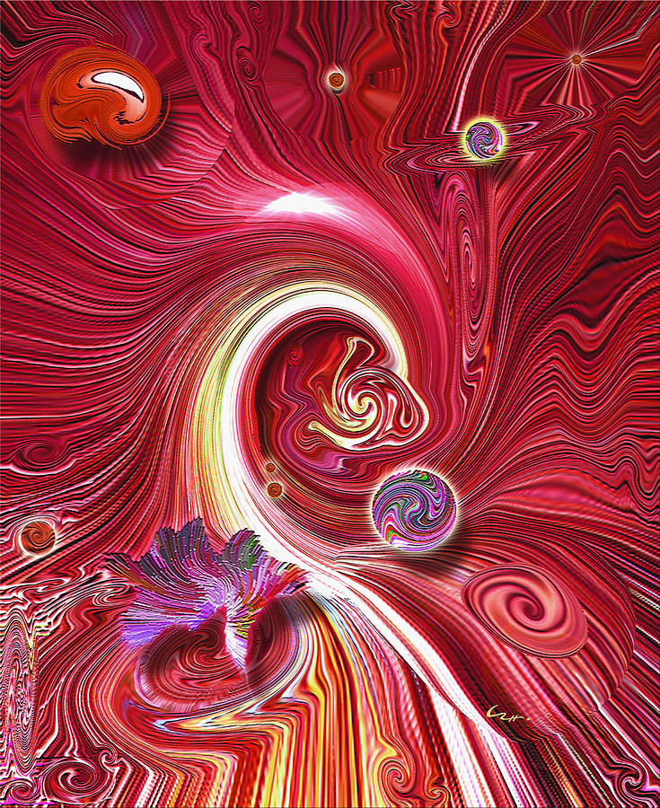 Cosmic Waves Mixed Media by Carl Hunter