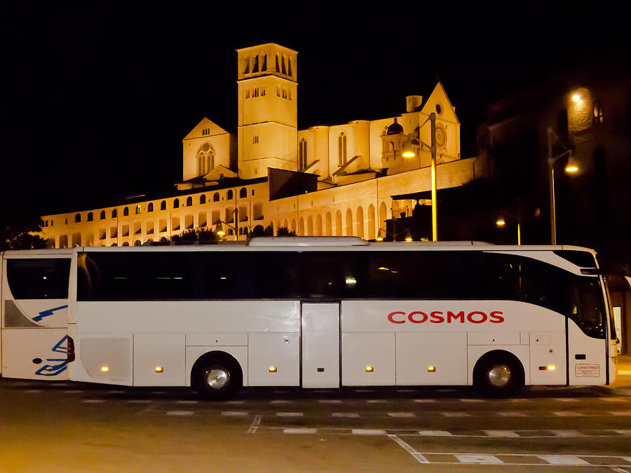 Cosmos Tour bus at Asisi Italy Photograph by David Coblitz