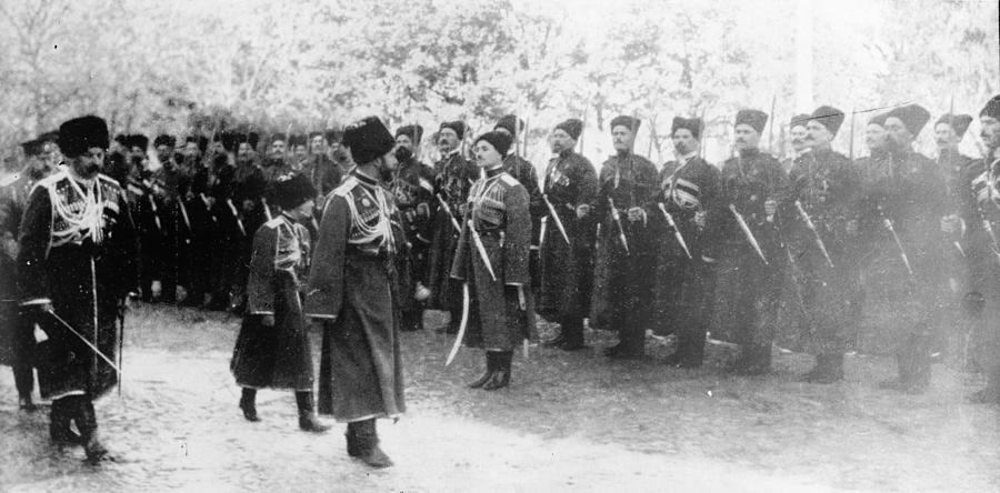Russian Czar Nicholas II - Cossack Inspection Photograph by Granger