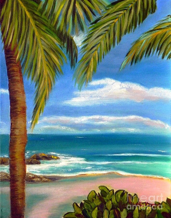 Costa Rica Rocks   Costa Rica Seascape  Painting by Shelia Kempf