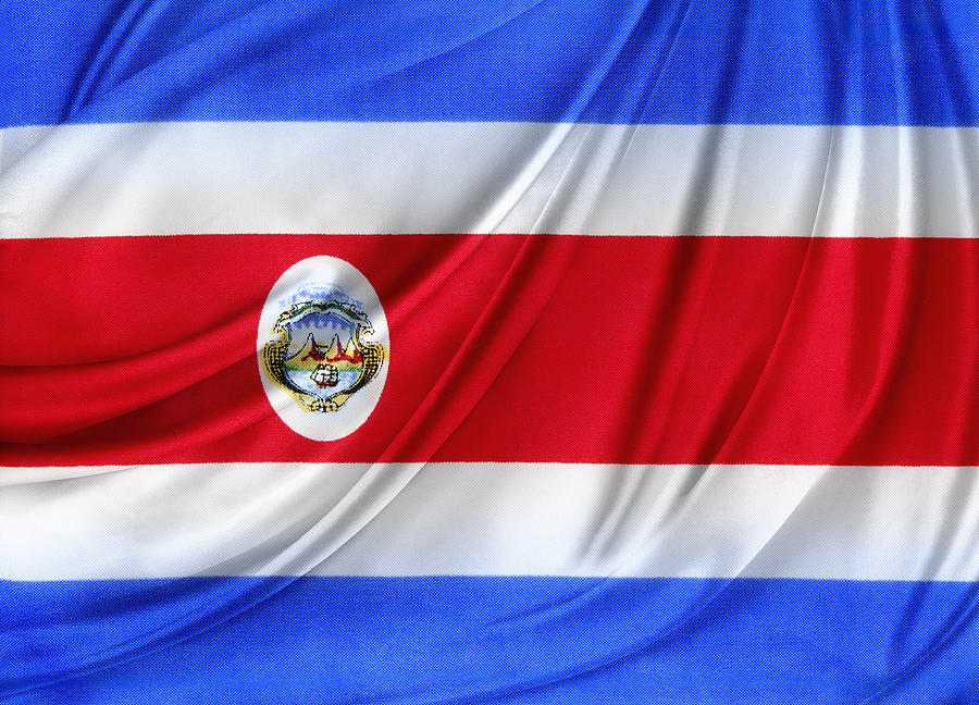 Flag Photograph - Costa Rican flag by Les Cunliffe