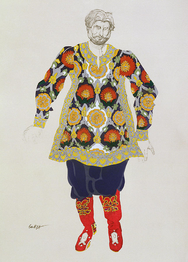 Boot Drawing - Costume Design For A Man, From Sadko by Leon Bakst