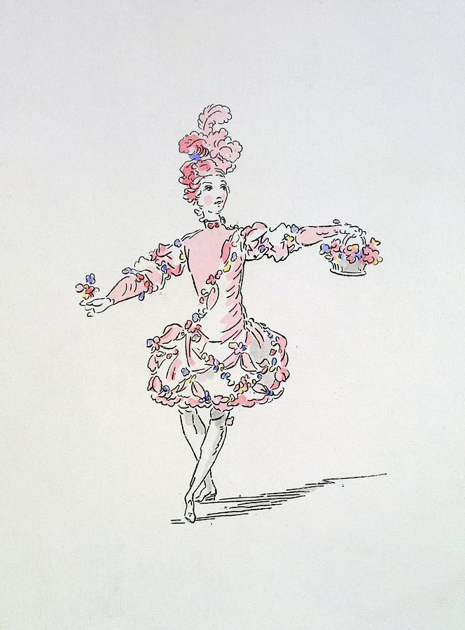 Flower Drawing - Costume Design For A Young Egyptian dressed as Spring by French School