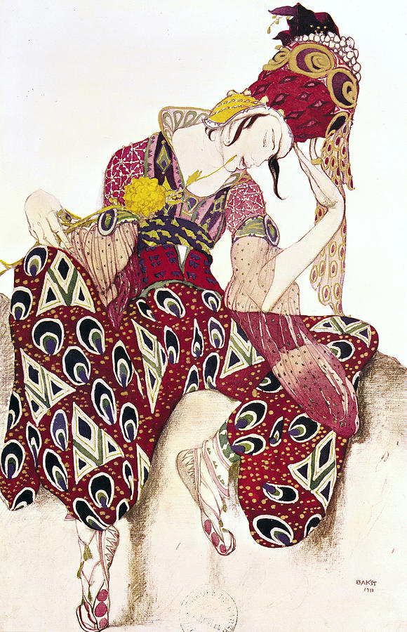 Costume Design For Nijinsky In The Ballet La Peri By Paul Dukas 1865-1935 1911 Wc On Paper Photograph by Leon Bakst