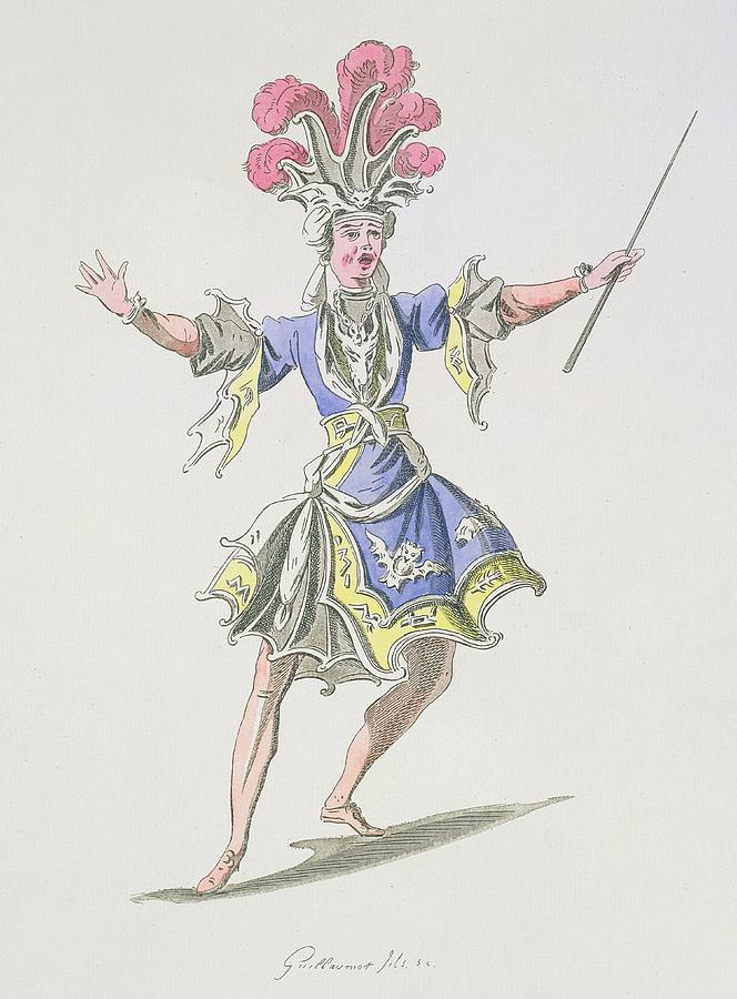 Wizard Drawing - Costume Design For The Magician by French School