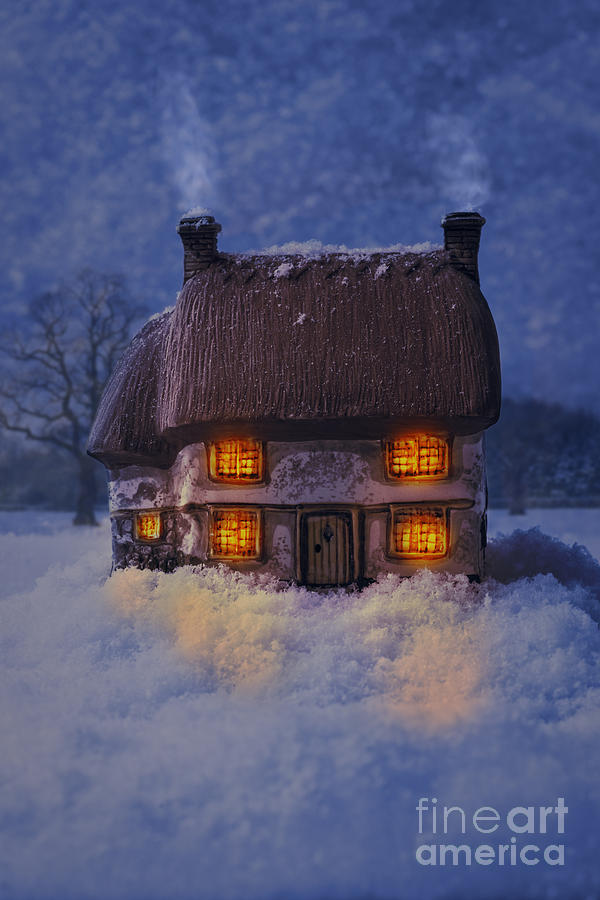Christmas Photograph - Cosy Country Cottage by Amanda Elwell