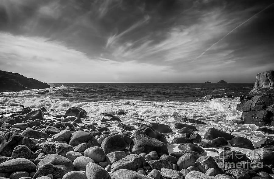 Cot Valley Porth Nanven 4 Black and White Photograph by Chris Thaxter