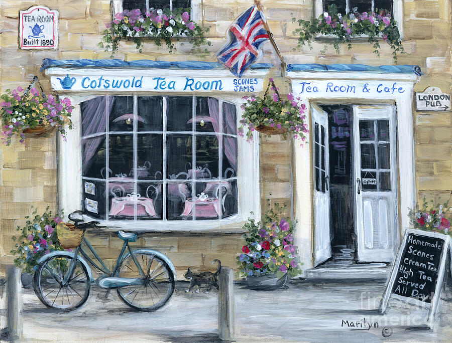 Cotswold Tea Room Painting by Marilyn Dunlap