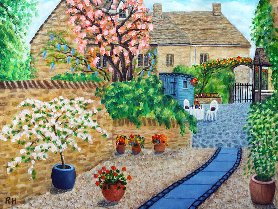 Cottage Painting - Cotswolds Cottages by Ronald Haber
