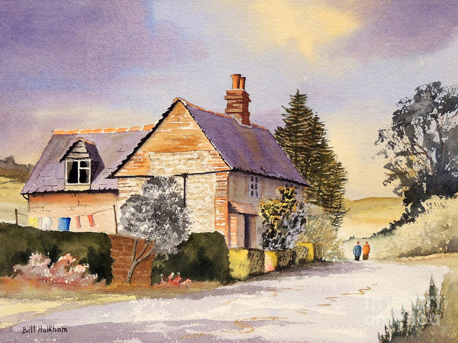 Cottage At Coleshill Village Painting by Bill Holkham
