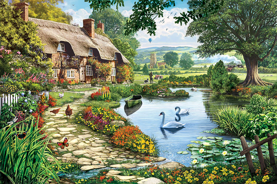Cottage by the Lake Photograph by MGL Meiklejohn Graphics Licensing