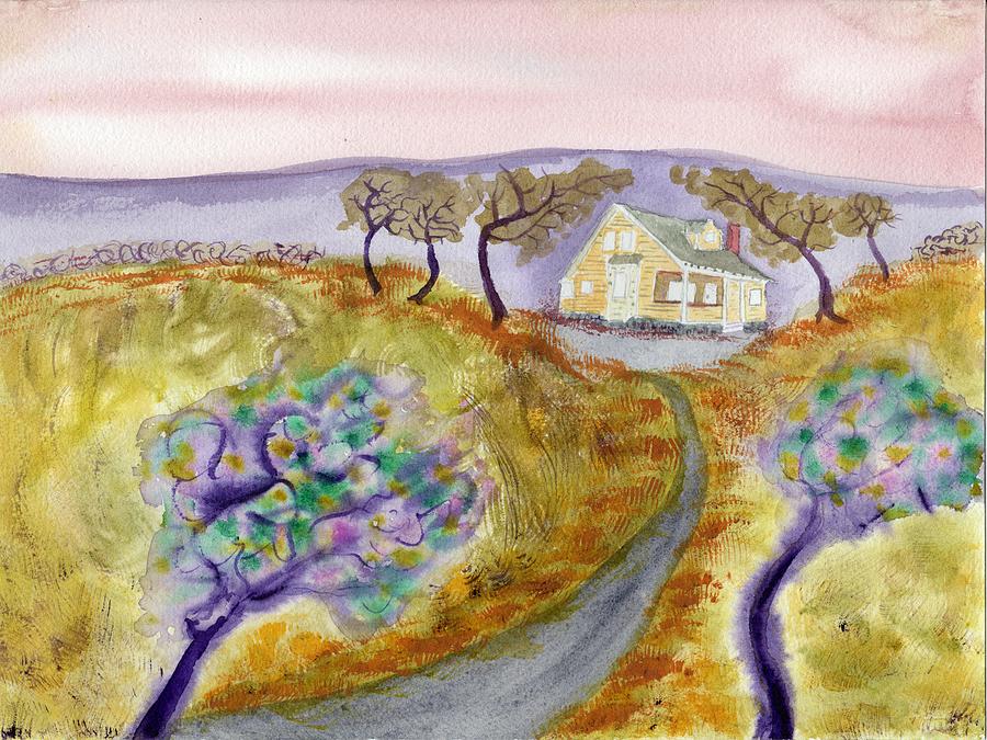 Cottage by the Purple Trees Painting by Jim Taylor