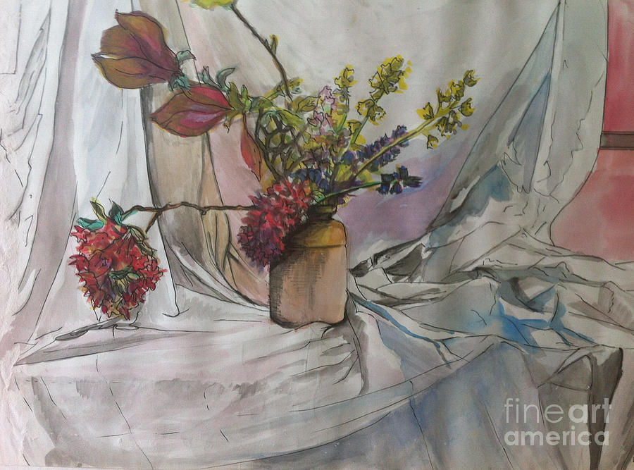 Cottage Flowers Painting