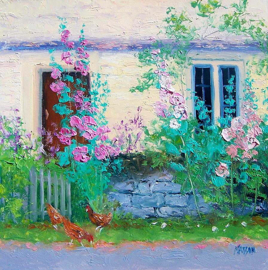 Cottage Garden by Jan Matson Painting by Jan Matson