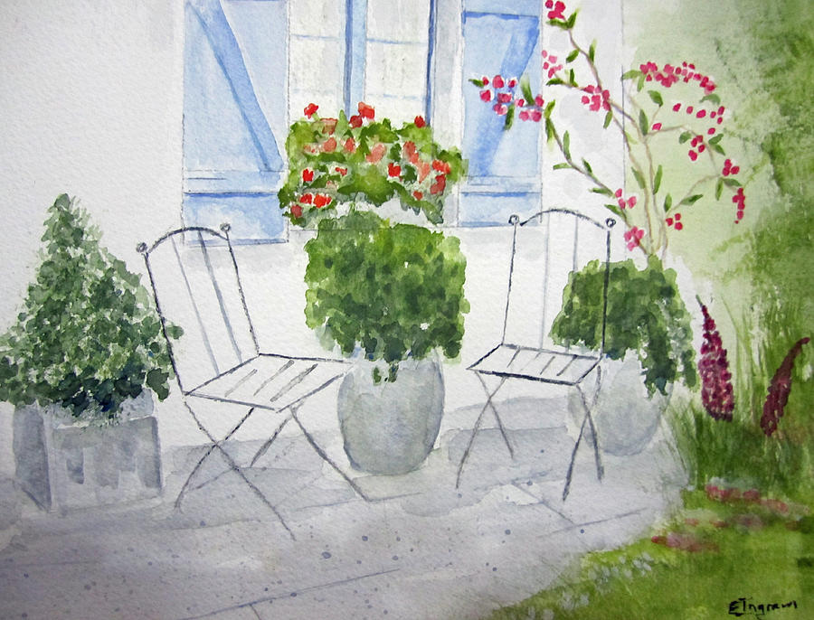 Cottage Garden Painting by Elvira Ingram