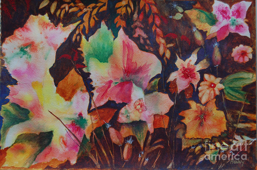 Flower Painting - Cottage Garden by Henny Dagenais