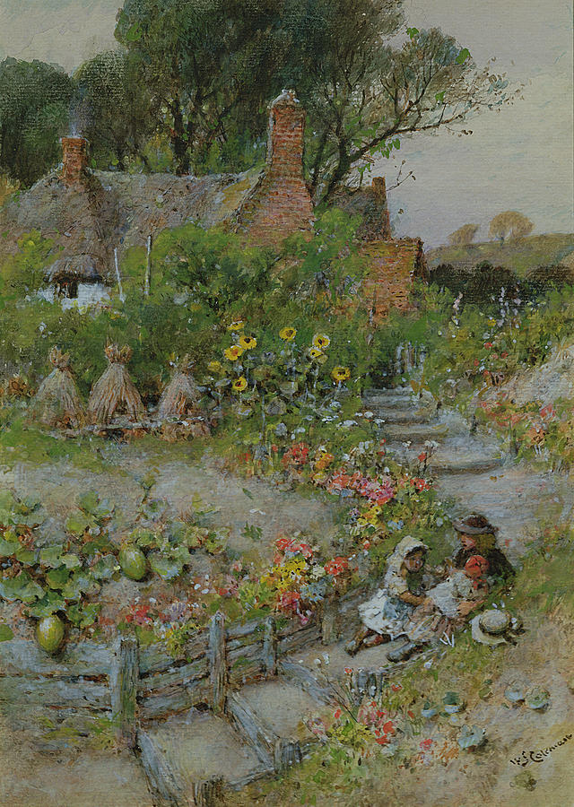 Cottage Garden In Summer Painting by William Stephen Coleman