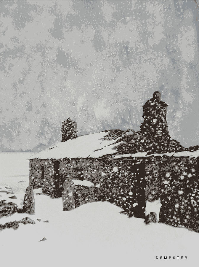 Cottage in a snowstorm Painting by Alwyn Dempster Jones