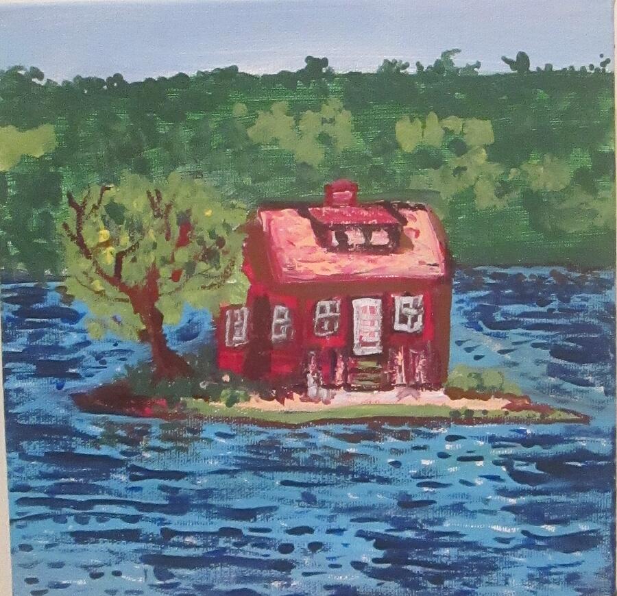 Cottage on the Island Painting by Jennylynd James