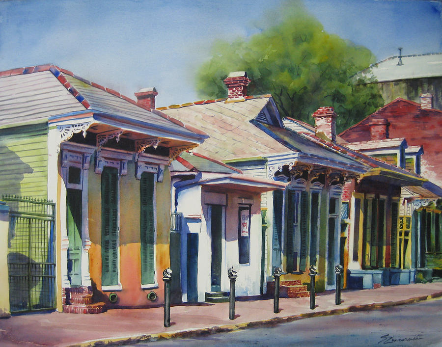 Cottage Row Painting by Sue Zimmermann