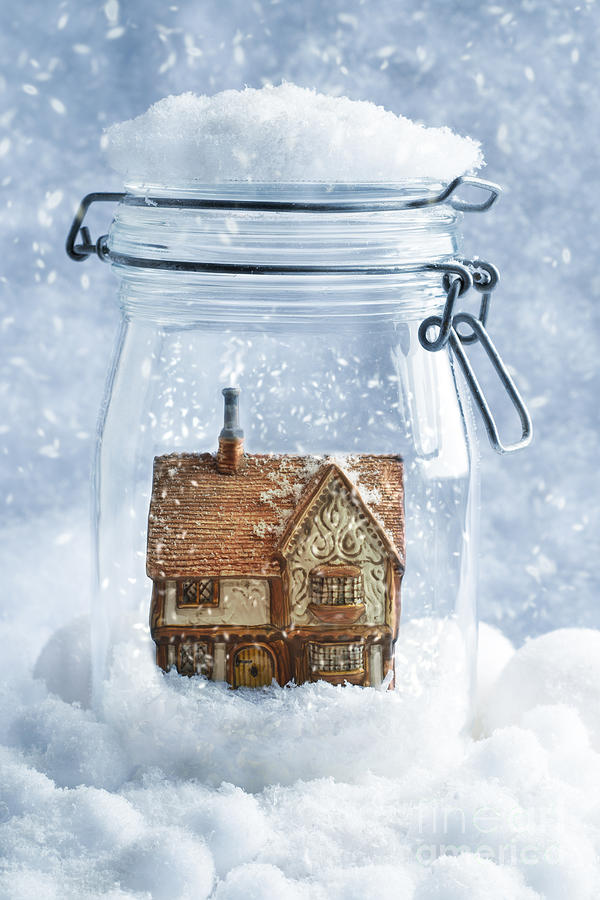 Christmas Photograph - Cottage Snowglobe by Amanda Elwell