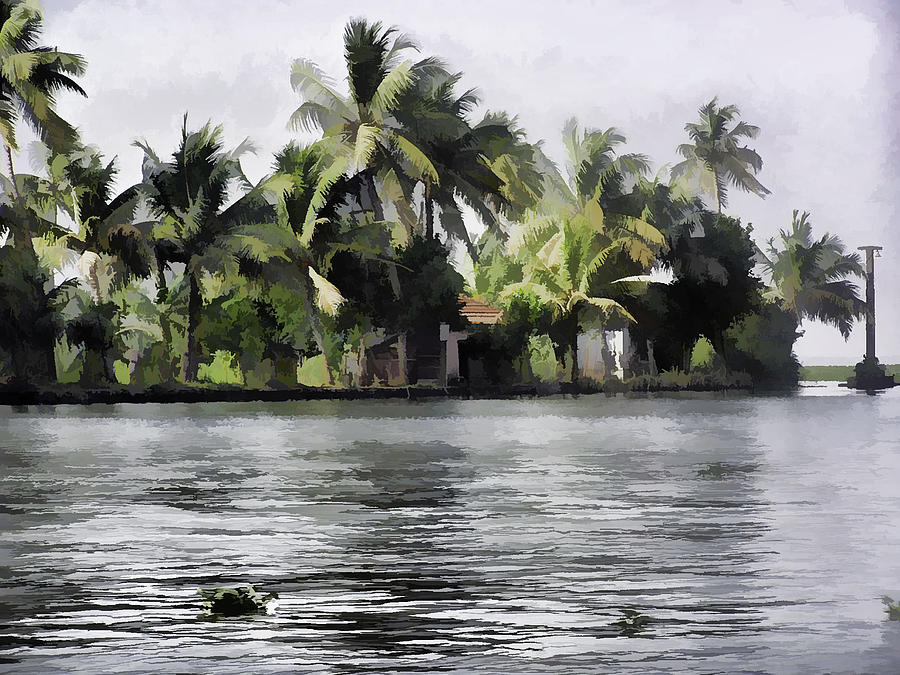 Cottage with greenery all around Digital Art by Ashish Agarwal