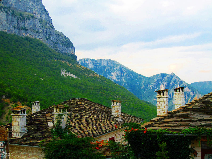Cottages and Mountains Photograph by Alexandros Daskalakis