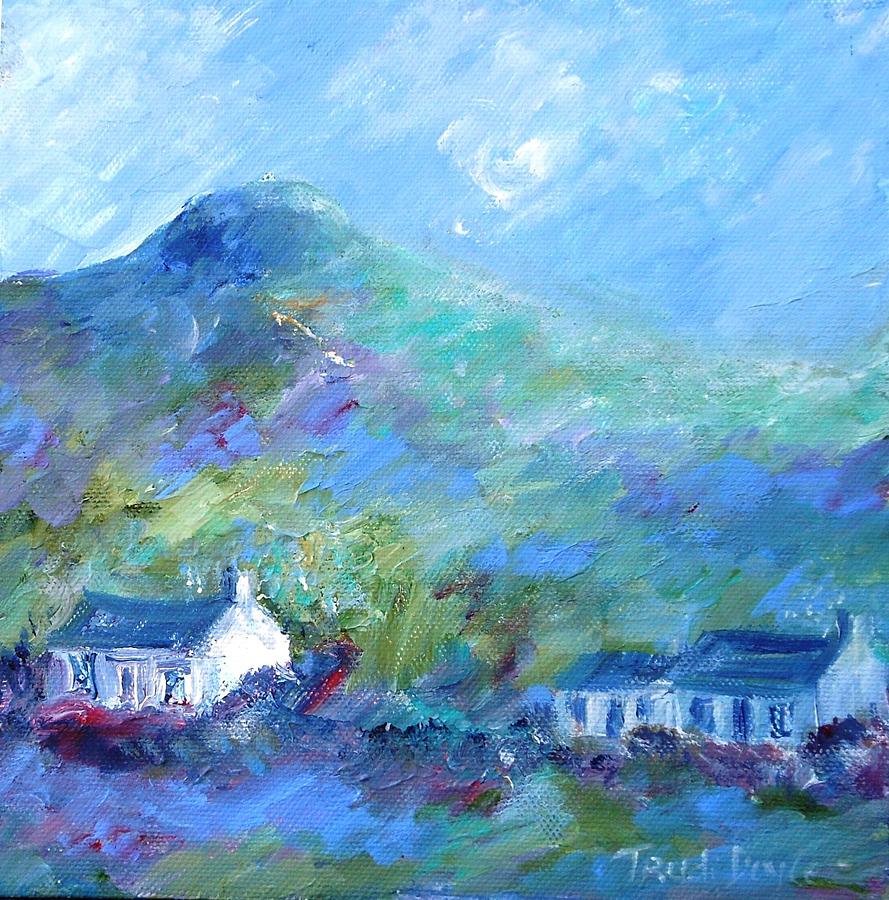 Cottages on Eagle Hill Summer Painting by Trudi Doyle