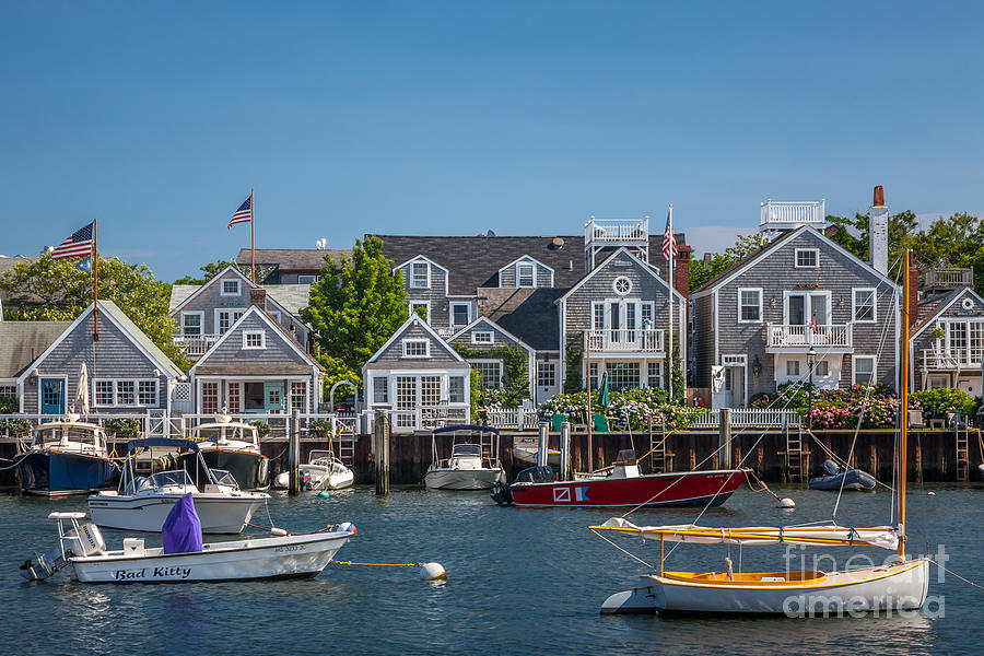 Architecture Photograph - Cottages on Nantucket Harbor by Susan Cole Kelly