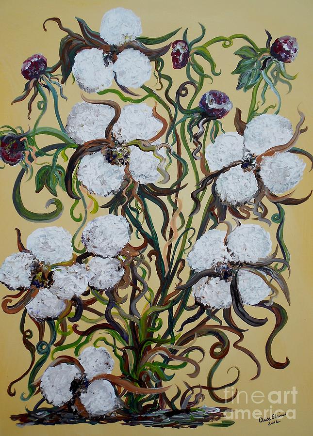 Cotton #2 - Cotton Bolls Painting by Eloise Schneider Mote